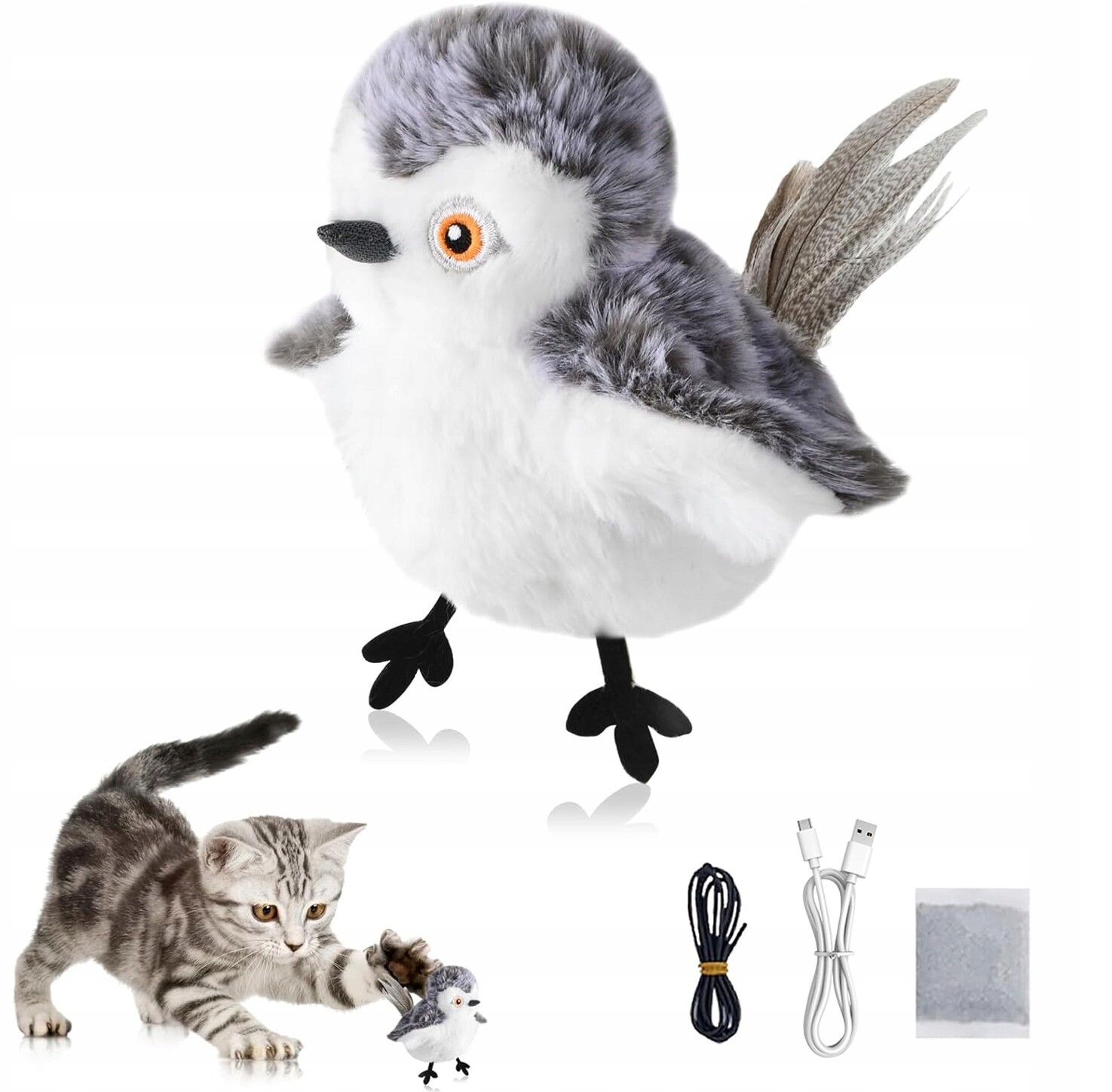 Interaktivní létající pro kočky Hračka pro kočky se zvukem na Usb
