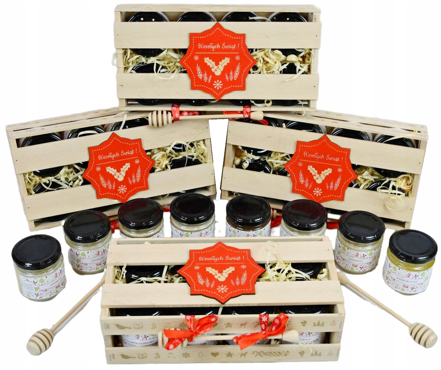 8 medů dárek k Vánocům dárková sada medu jako dárek krabička medu
