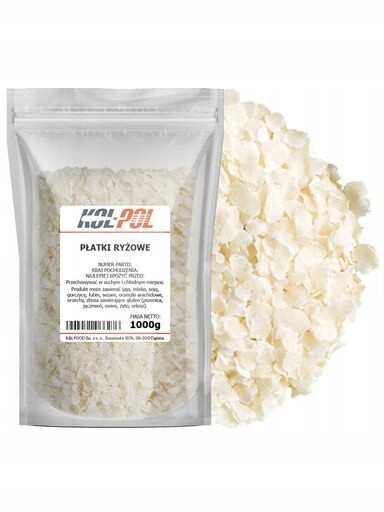 3x Rýžové Vločky 1kg Přírodní snídaně vysoce kvalitní strava Kol-Pol