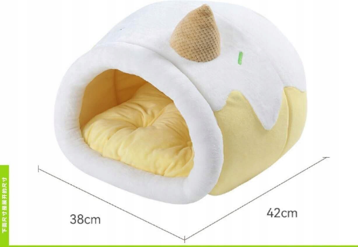 Pelíšek pro kočky nebo malého psa ve tvaru zmrzlinového kornoutu