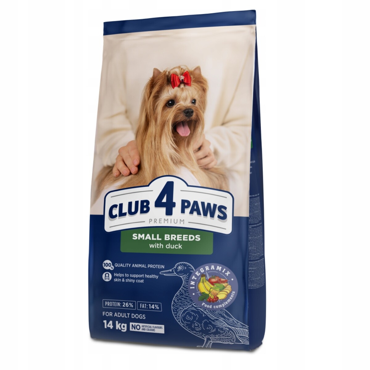 Suché krmivo pro psy malých plemen s kachnou 14 kg Club 4 Paws