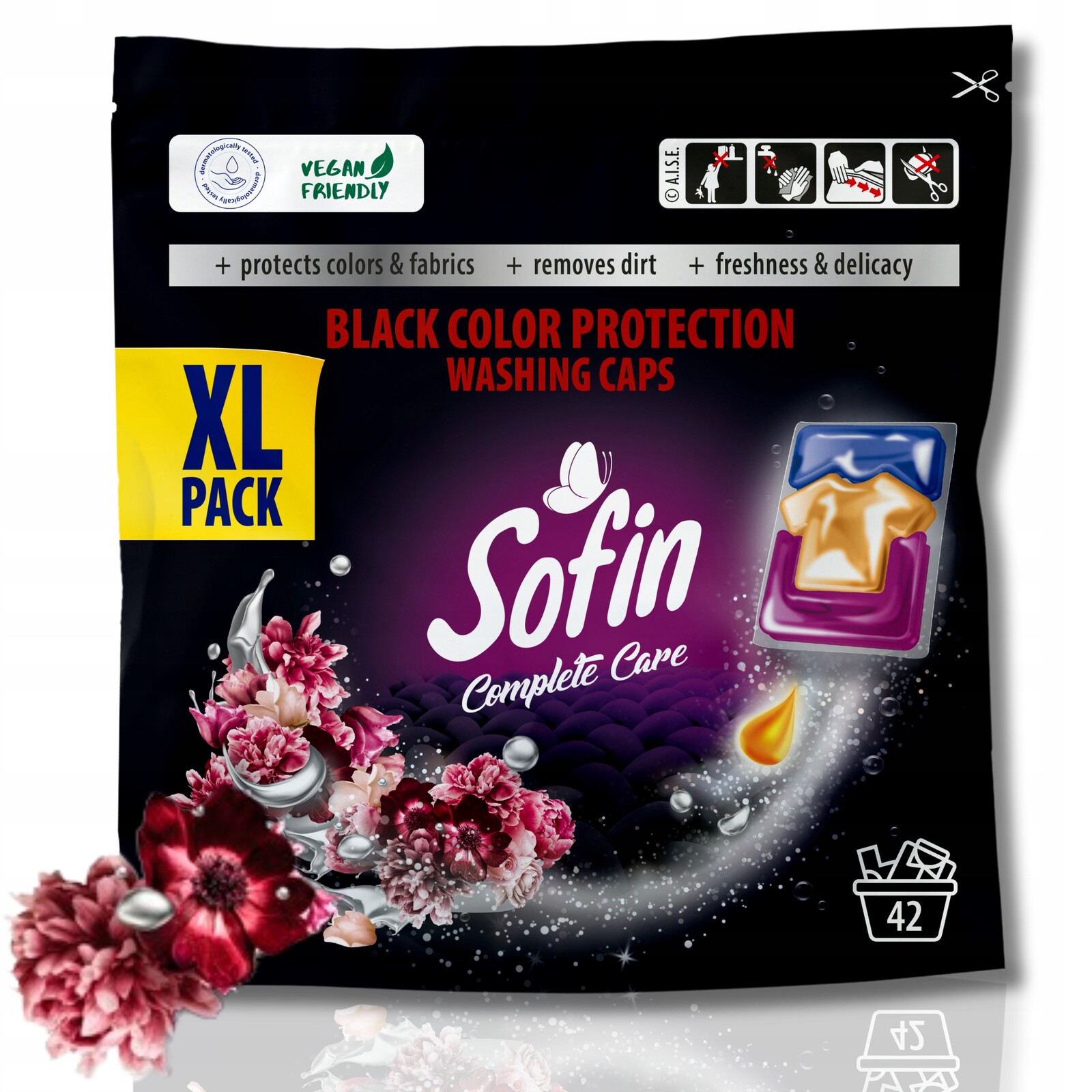 Sofin Kapsle na praní tmavého a černého prádla Black Ochrana barev XL 42 ks