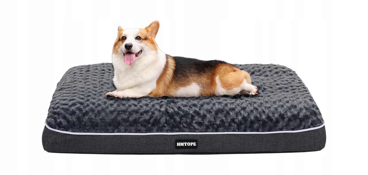 Hmtope pelíšek pro psa 90x59 cm matrace protiskluzová šedá