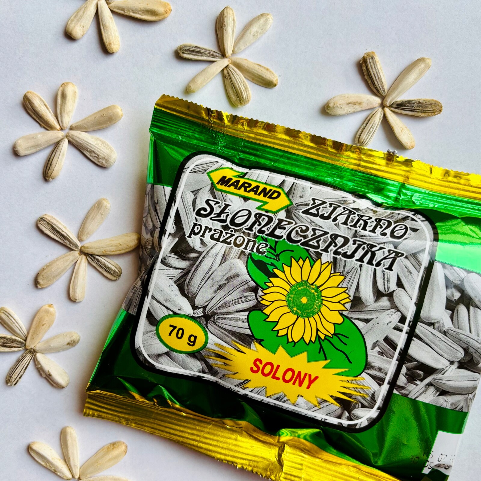Slunečnicová semínka slunečnice pražená ve skořápce klasik Marand 70 g x 50 ks