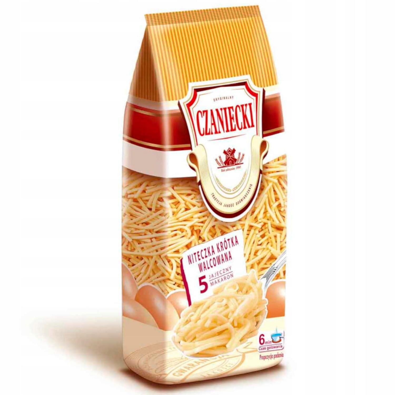 9X Těstoviny 5-vaječná krátká válcovaná nitka 250 g