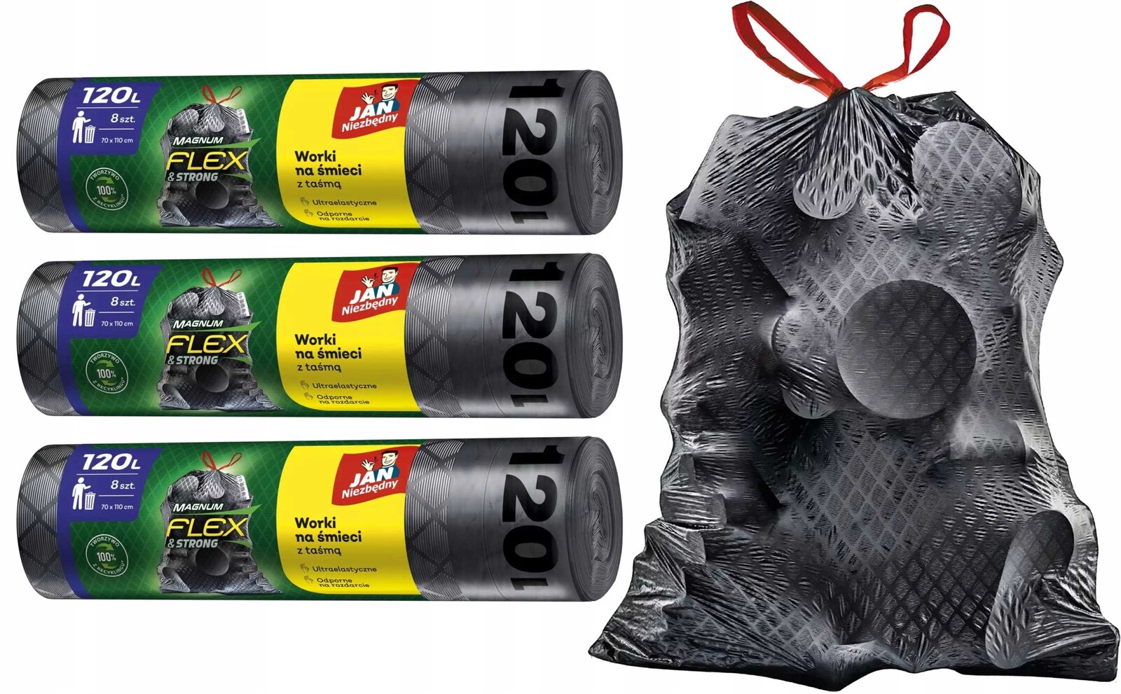 Jan Niezbędny sáčky LD Magnum Flex Páska 120L 8ks 3 balení