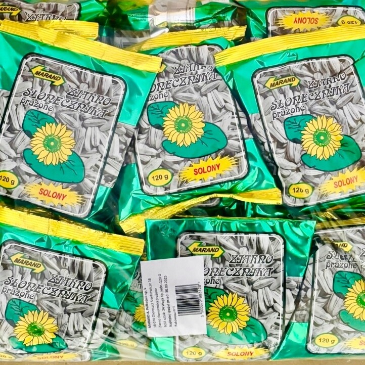 Slunečnicová semínka slunečnice pražená ve skořápce klasik Marand 120 g x 24 ks