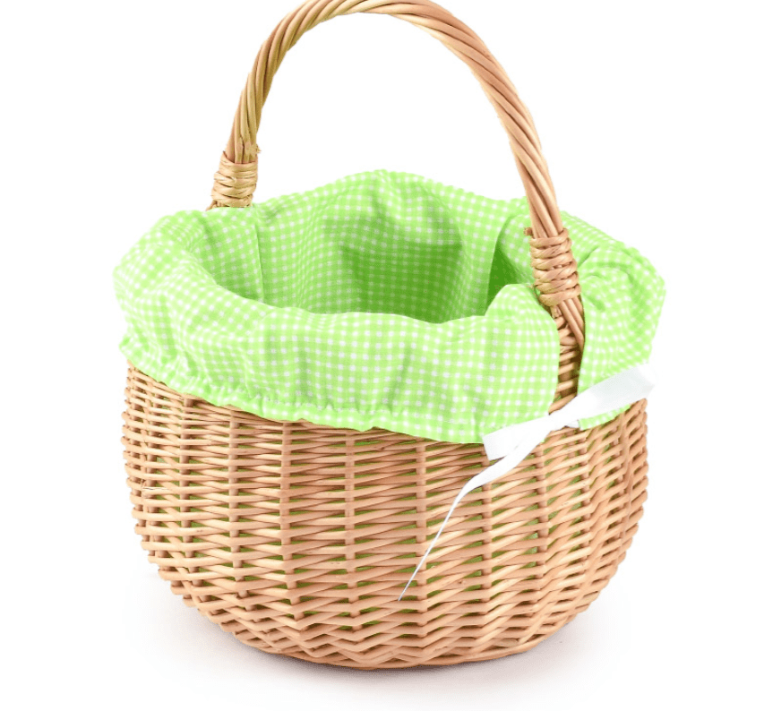 Košíček proutěný kulatý s látkou