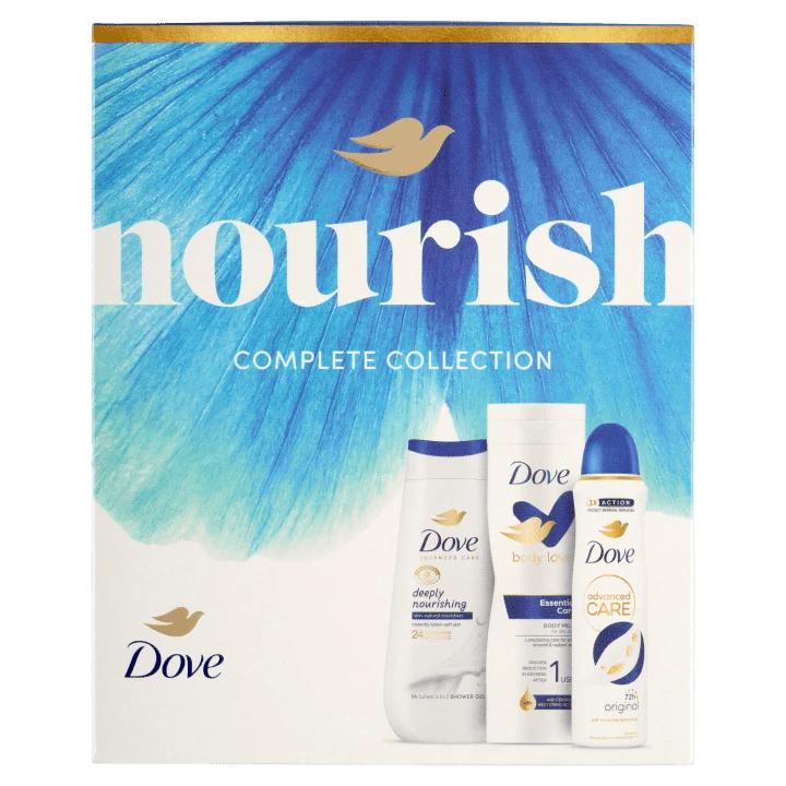DOVE Dárková sada F 250 ml SG + 150 ml Spray + 250 ml BL Nourish