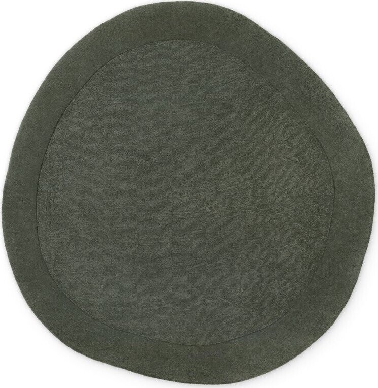 Tmavě zelený ručně tkaný kulatý koberec s příměsí vlny ø 160 cm Kari Organic – Villeroy&Boch