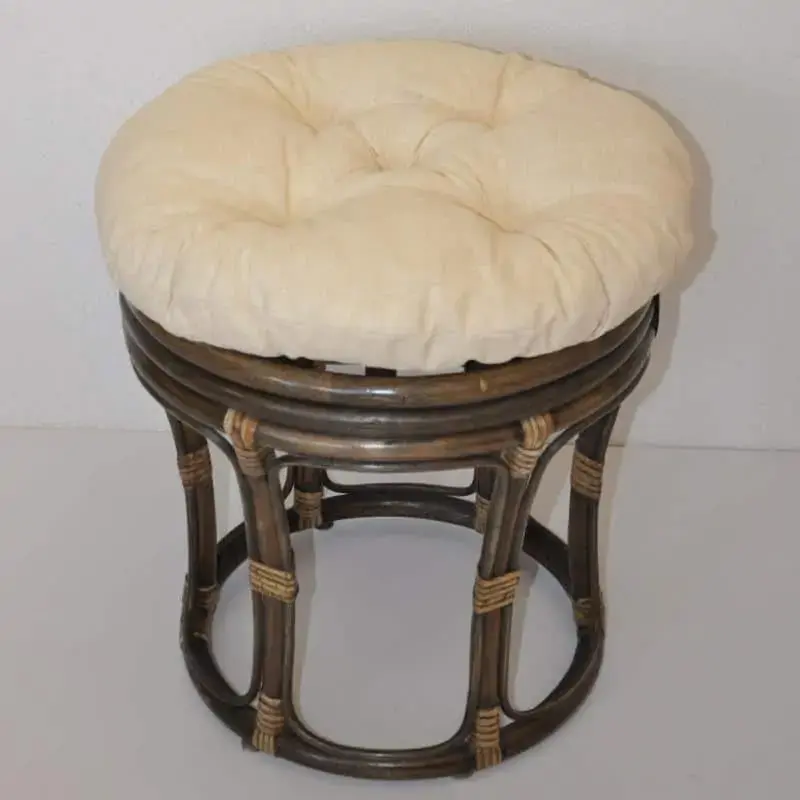 Axin Trading Ratanová taburetka velká hnědá polstr béžový melír