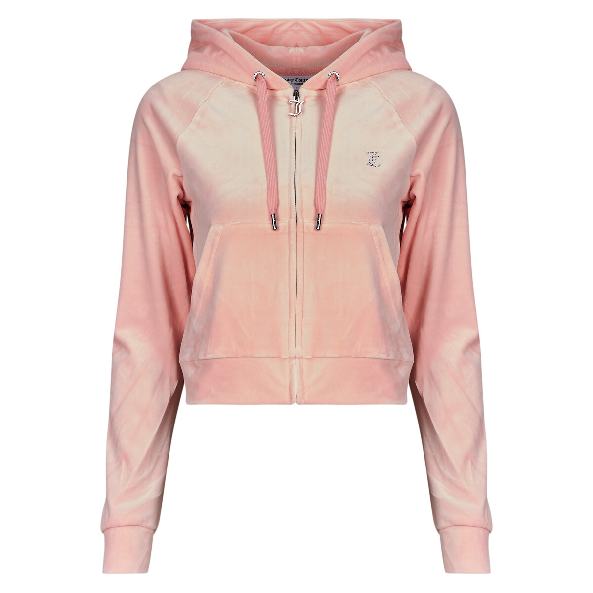 Juicy Couture  Madison Classic Velour Hoodie With Juicy  Logo  Růžová