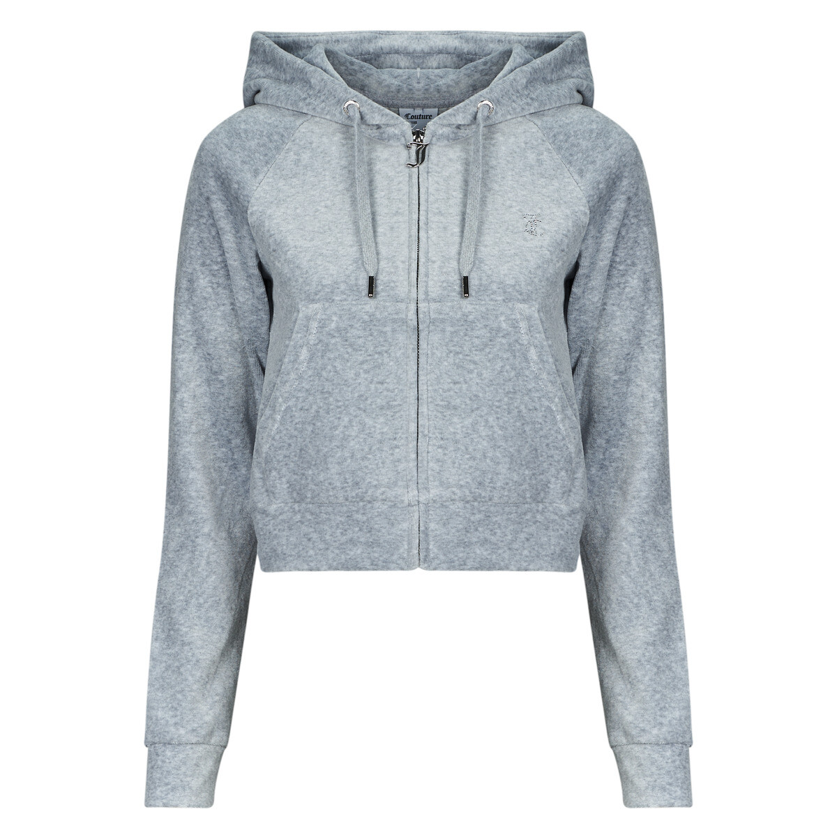 Juicy Couture  Madison Classic Velour Hoodie With Juicy  Logo  Šedá