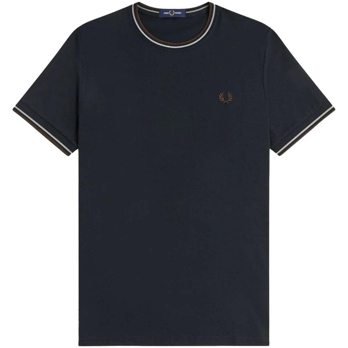 Fred Perry  Twin Tipped T-Shirt Navy/Warm Oat/Burnt Tobacco  Modrá