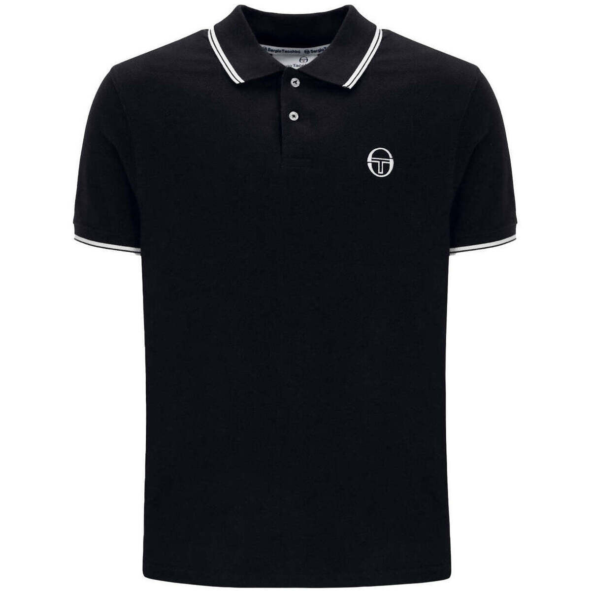 Sergio Tacchini  020 Twin Tipped Polo Shirt Black/White  Černá