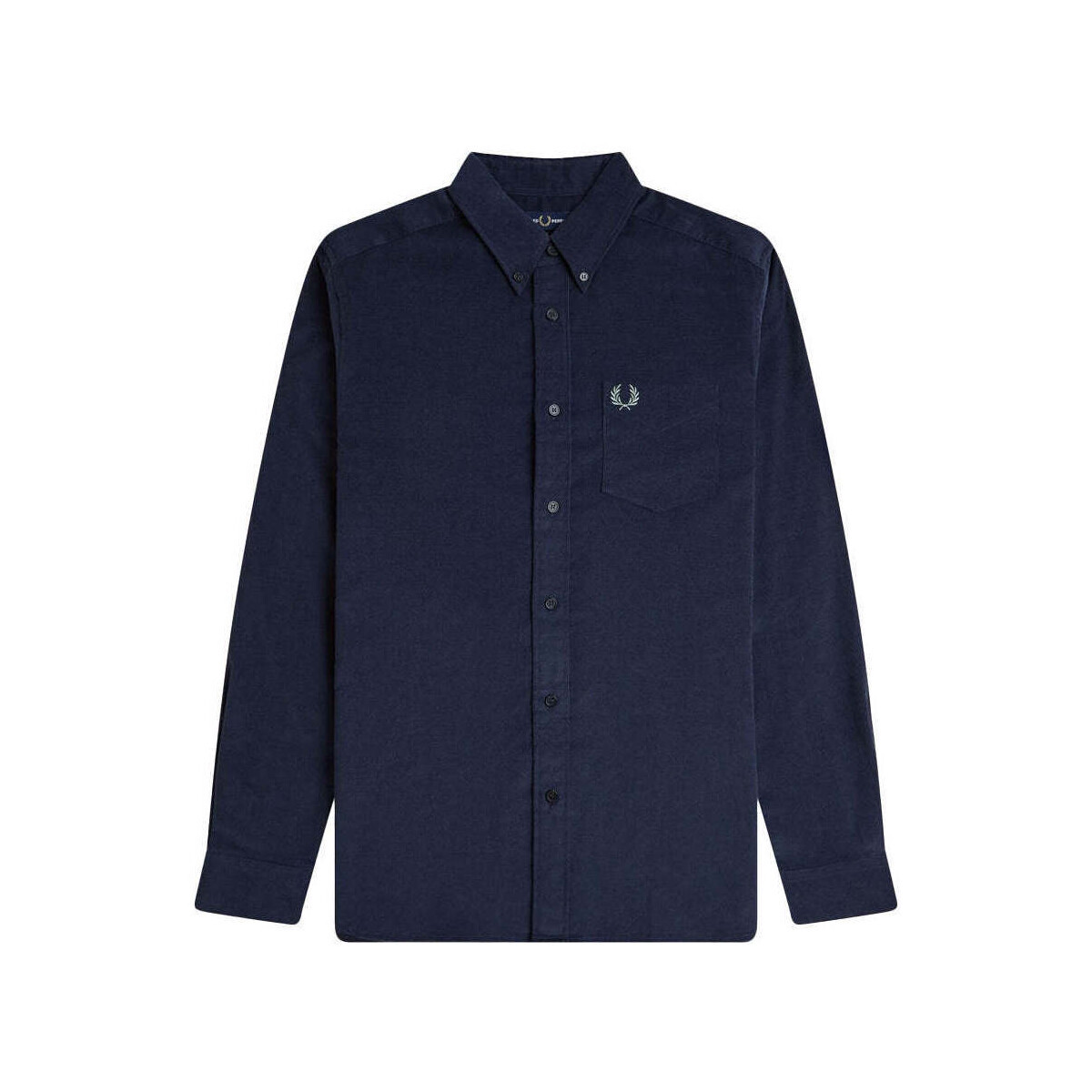 Fred Perry Needle Cord Shirt Dark Airforce Modrá