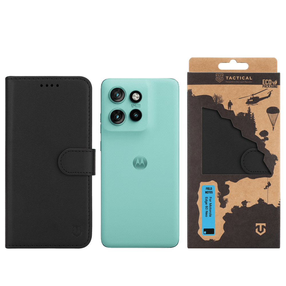 Flipové pouzdro Tactical Field Notes pro Motorola Edge 60 Neo, černá