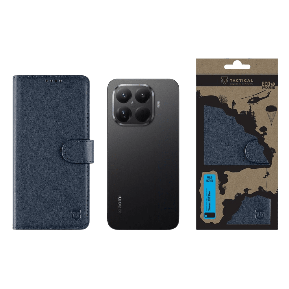 Flipové pouzdro Tactical Field Notes pro Xiaomi 15T Pro, modrá