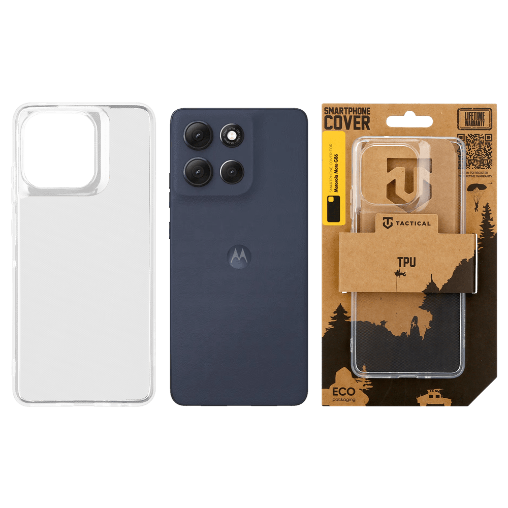 Zadní kryt Tactical TPU pro Motorola Moto G86, transparentní