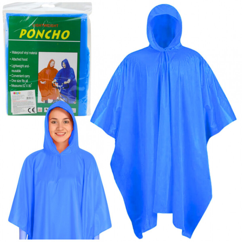 Pončo nepromokavé opakovaně použitelné Raincoat 132 x 203 cm - modré