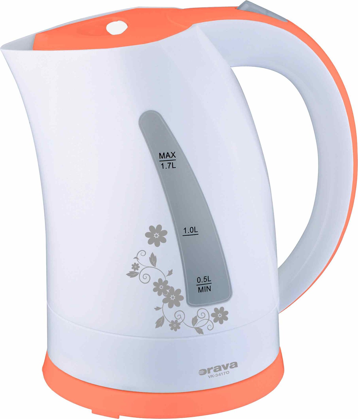 Orava VK-3417 P rychlovarná konvice, 2000 W, 1.7 l, automatické vypnutí, bílá / oranžová