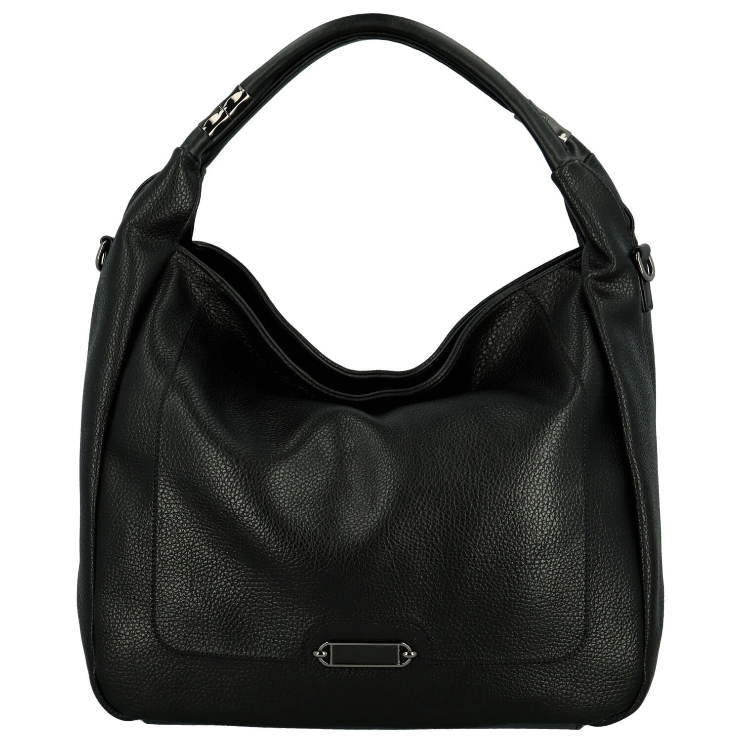 Trendy dámská koženková kabelka na rameno Poppy, černá