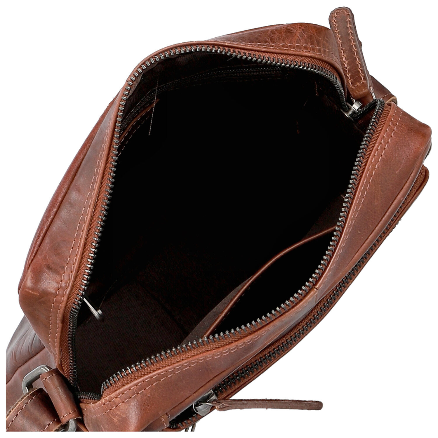 Stylová pánská kožená crossbody taška Bellugio Nils, tmavě hnědá