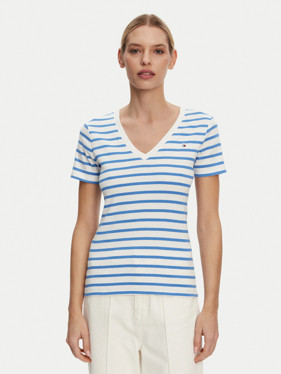 Tommy Hilfiger dámské pruhované tričko WW0WW40584 XS