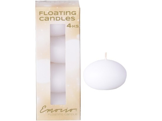 Emocio Plovoucí svíčky Emocio - bílá - 4 ks - 24660