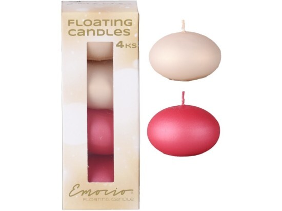 Emocio Plovoucí svíčky Emocio - metal. matná růžová - 4 ks - 41787