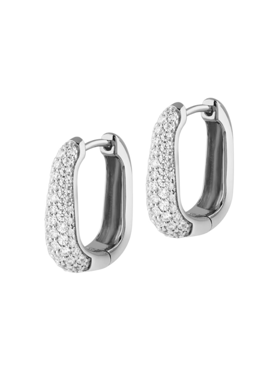 Guess Slušivé stříbrné náušnice s krystaly Nuances JSBE04502JWRHT/U