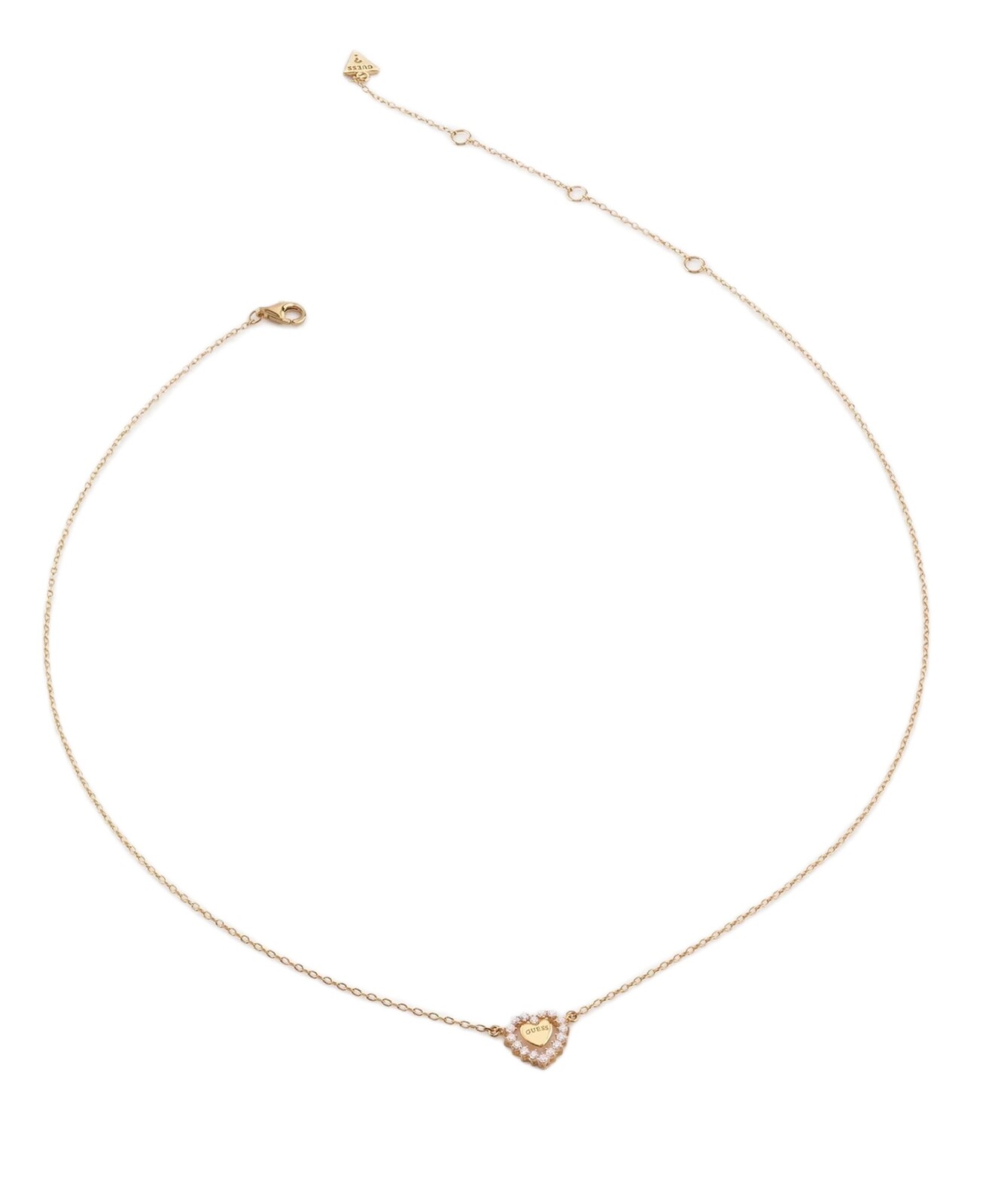 Guess Pozlacený náhrdelník Srdce se zirkony Jardin JSBN04456JWYGT/U