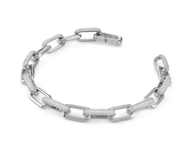 Guess Masivní stříbrný náramek se zirkony Nuances JSBB04537JWRH 18,5 cm