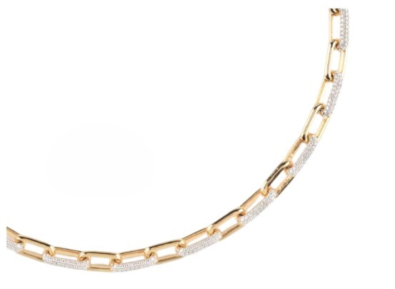 Guess Výrazný pozlacený náhrdelník s kubickými zirkony Nuances JSBN04588JWYGT/U