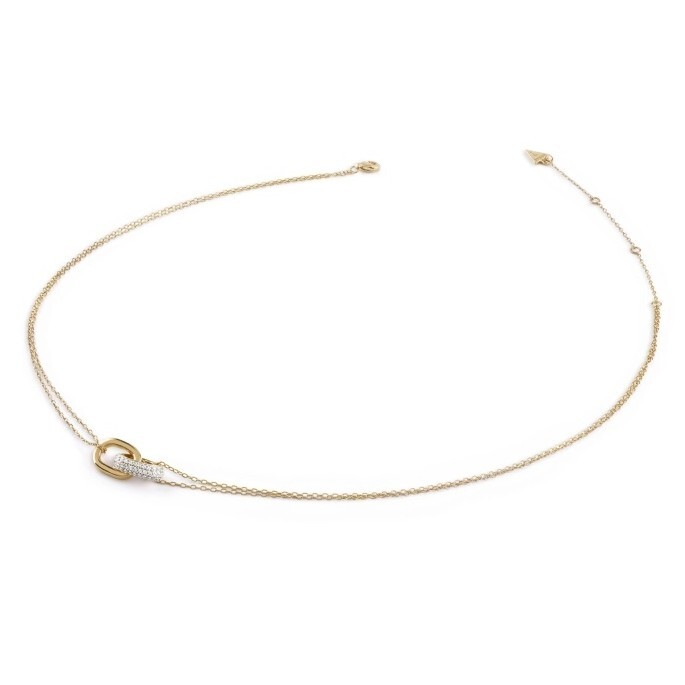 Guess Dvojitý pozlacený náhrdelník s kubickými zirkony Nuances JSBN04546JWYGT/U