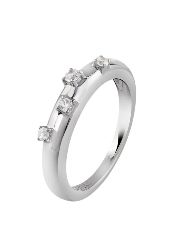 Guess Designový stříbrný prsten s krystaly Nuances JSBR04542JWRH 54 mm