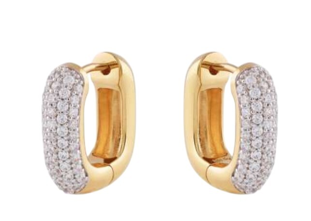 Guess Pozlacené oválné náušnice s kubickými zirkony Nuances JSBE04532JWYGT/U