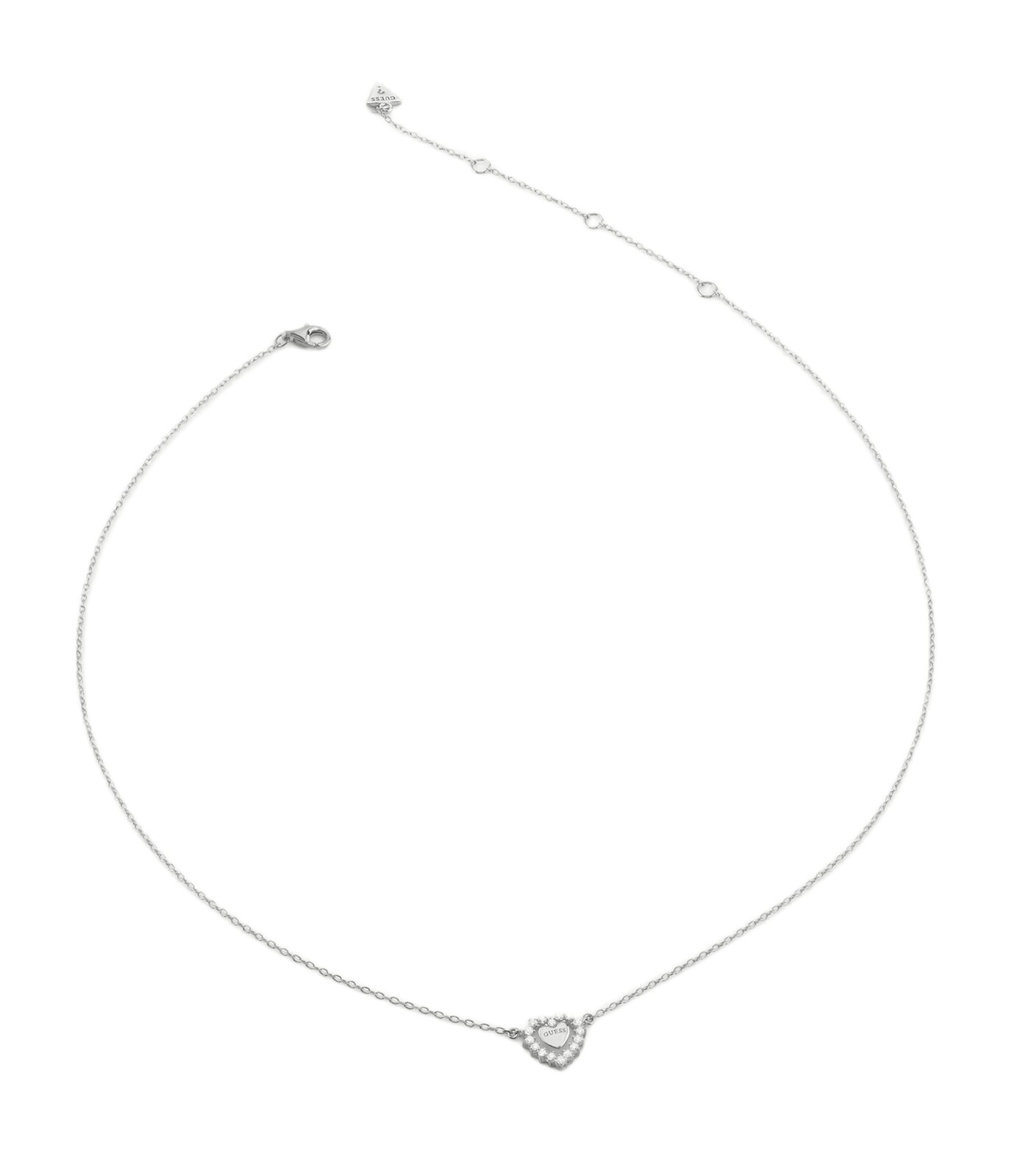 Guess Stříbrný náhrdelník Srdce se zirkony Jardin JSBN04459JWRHT/U