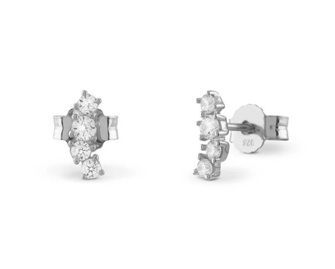 Guess Stříbrné pecky s kubickými zirkony Jardin JSBE04495JWRHT/U