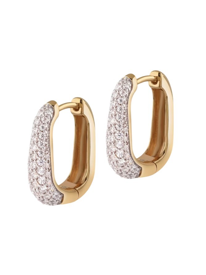 Guess Slušivé pozlacené náušnice s krystaly Nuances JSBE04499JWYGT/U