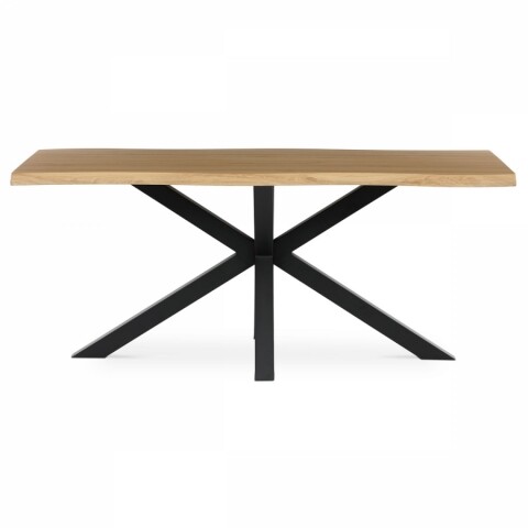 Jídelní stůl 180x90 divoký dub kovová noha tvar hvězdy černý lak HT-F4618 OAK BLACK FRIDAY Autronic