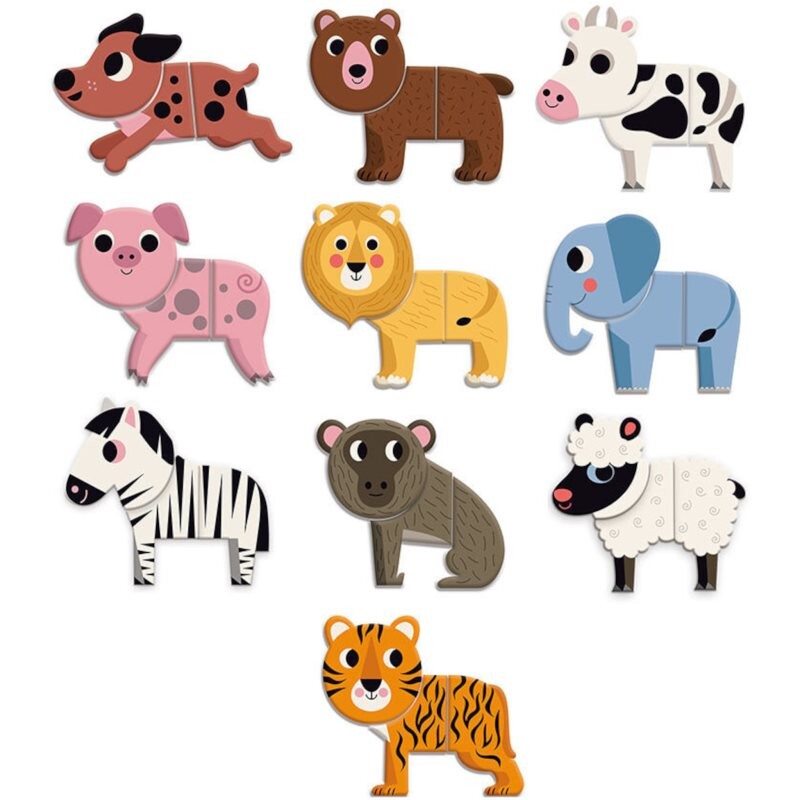 Vilac Funny Animal Magnets magnetky ze dřeva 2y+ 30 ks