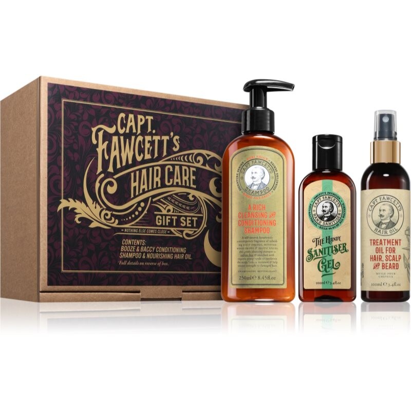 Captain Fawcett Booze & Baccy Shampoo & Hair Oil Gift Set dárková sada pro muže