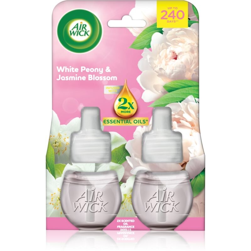 Air Wick Essential Oils White Peony & Jasmine Blossom náplň do elektrického difuzéru 2x19 ml