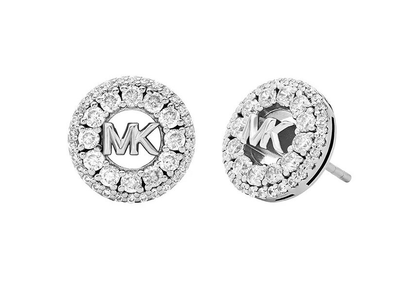 Michael Kors Blyštivé stříbrné náušnice s kubickými zirkony MKC1827040