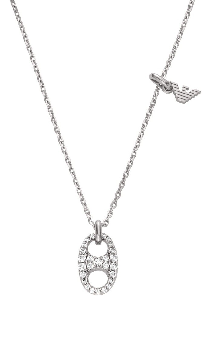 Emporio Armani Slušivý stříbrný náhrdelník pro ženy EG3630040