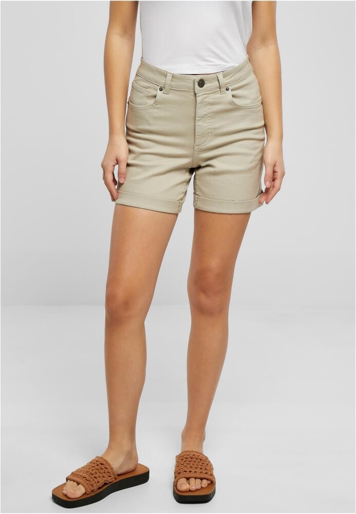 Ladies Colored Strech Denim Shorts - softseagrass 33