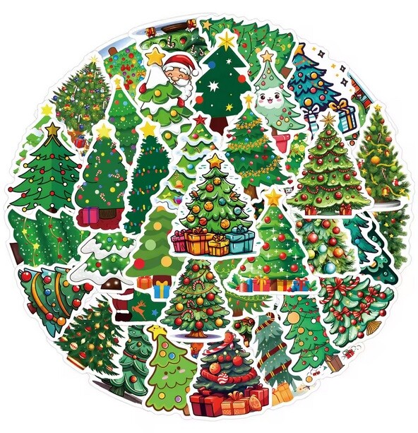Samolepky: vánoční stromečky