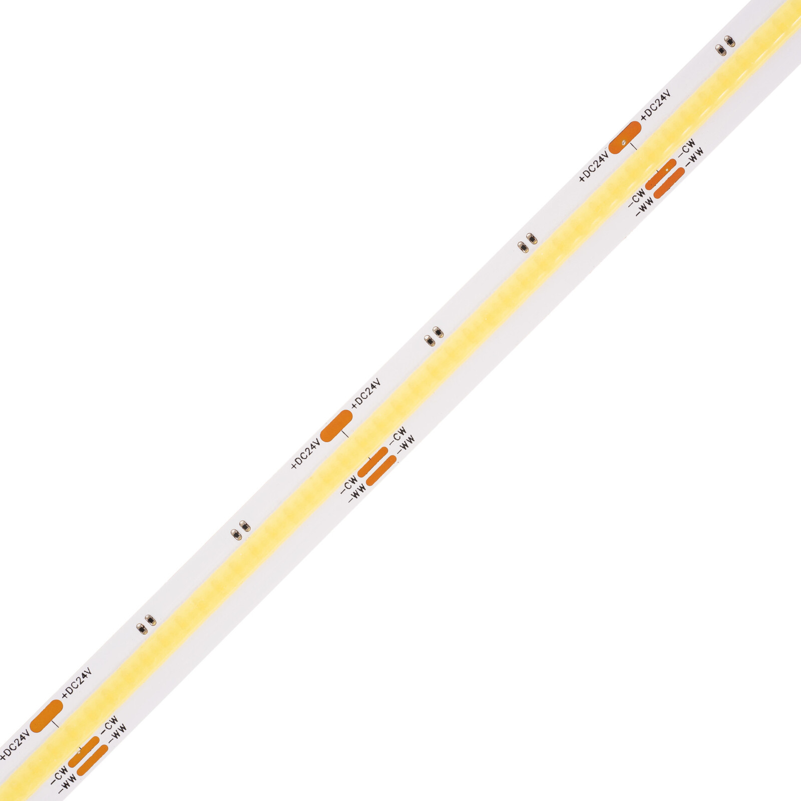 LED pásek COB CCT, Jednotné světlo s možností nastavení chromatičnosti, 24V, 16W/metr, 640LED/metr, CRI >80
