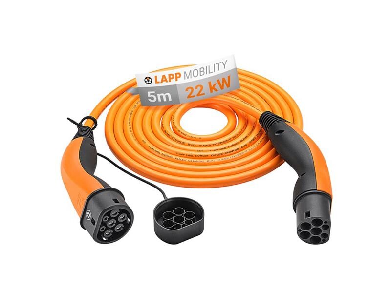 Nabíjecí kabel Helix LAPP 61798 pro elektromobily Typ2 22kW 32A 3fáze délka 5m